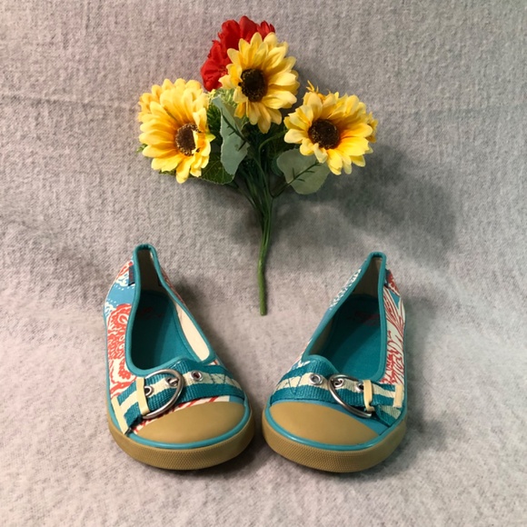 NWOT - Floral Print Buckle-Trim Sneaker Flats - Picture 3 of 16